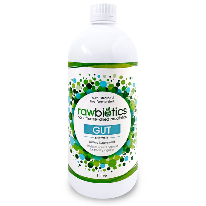 Rawbiotics GUT Restore helps the body to restore the function of the gastrointestinal tract by providing healthy beneficial microbes to the digestive system.